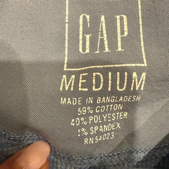 GAP Waffle Knit Thermal Shirt Blue Crew Neck Long Sleeve Mens Medium Layer - Picture 3 of 7